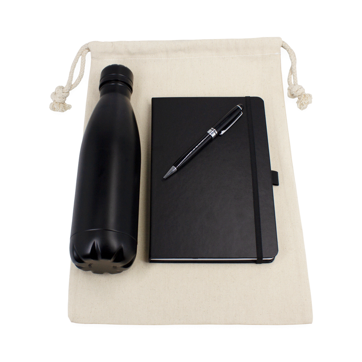 elevate journal gift set with pen, water bottle and carry bag