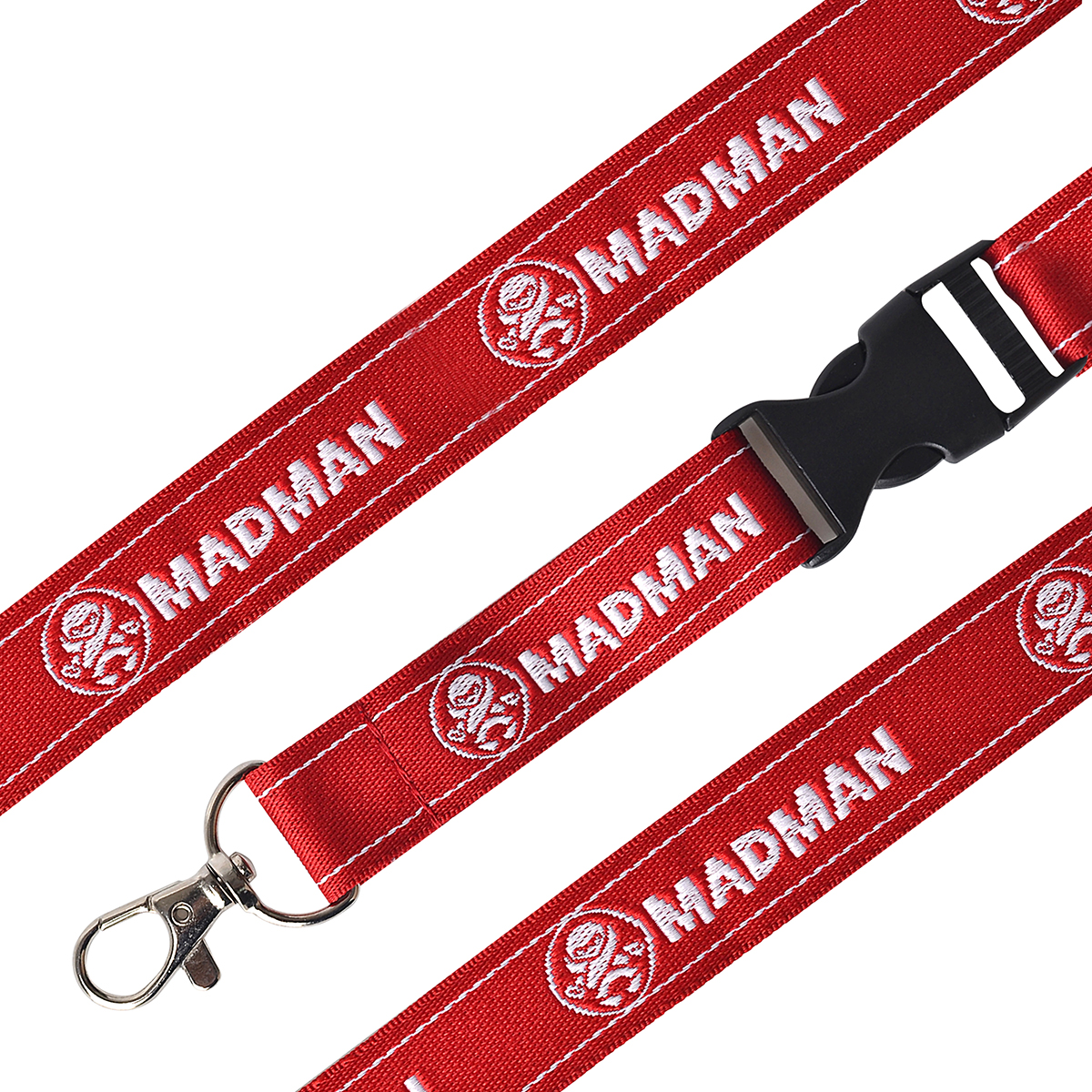 elevate lanyard with stitched brand
