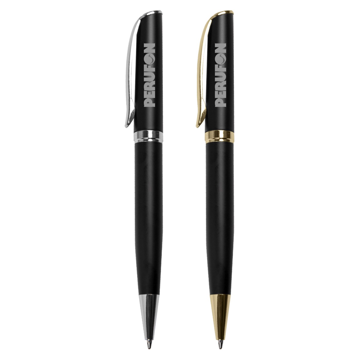 elevate metal pens with gold or silver highlights